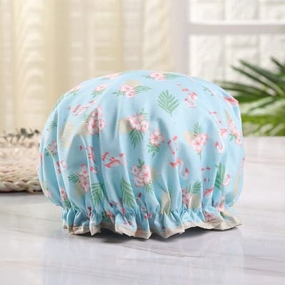 Go Go Gadget - 2x Dikke Douchemuts - #ShowerCap #LightBlue&PinkFlamingo - Waterdicht #BadMuts - #DubbeleLaag - #Douchemuts #HaarCoverBedekking - Vrouwen #Benodigdheden #DoucheCap #BadkamerAccessoires