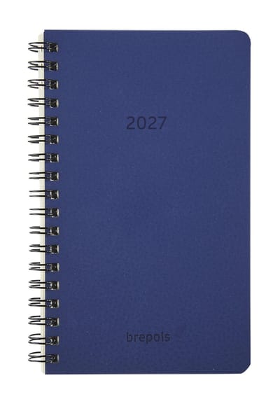 Brepols agenda 2027 - INTERPLAN [0.736] - CALVI - Zakagenda - 1 week op 2 pagina's - Weekoverzicht - Wire-O - Blauw - 9 x 16 cm