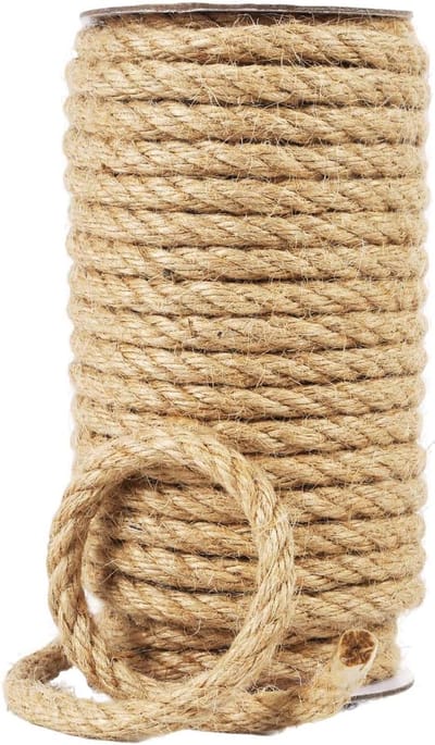 Natuurlijk Jute Touw - Dikke Twijn Rol - Tuinieren Bundelen Ambachten - Zwaar Belastbaar Materiaal - 8mm 15 Meter - Bruin