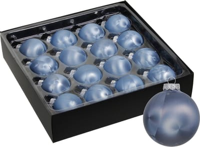 Othmar Decorations Luxe kleine kerstballen - 32x st - 4 cm - blauw - glas - ice finish