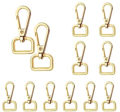 Gouden Draaibare Kreeft- en Karabijnhaken 12 Stuks voor Handgemaakt Knutselwerk