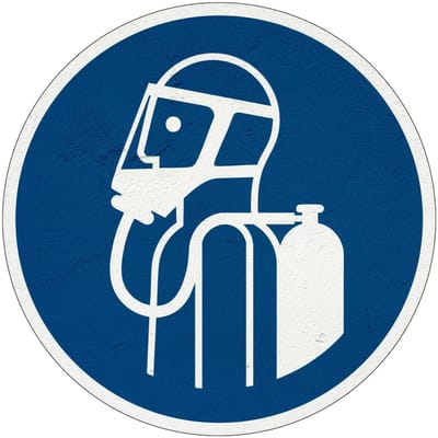 Zuurstoffles verplicht gebodsbord - M047 | Sign Again materiaal | 10 cm