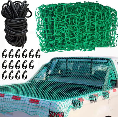 Veiligheidsnet Laadruimte - Bagagenet Auto - Transport Beveiligen - Inclusief Haken Touw - 3 x 4 Meter - Groen