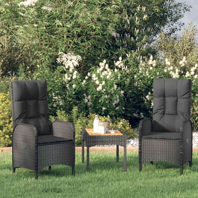 vidaXL - Tuinstoelen - 2 - st - poly - rattan - zwart