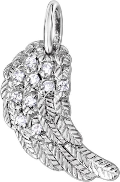 Quiges - Zilverkleurig Engel Vleugel Ketting Hanger met Zirkonia - EPH117