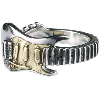 Herenring Elektrische Gitaar Rock Punk Vrouwen Niche Ontwerp Hip Hop gray