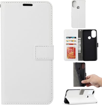 Bookcase Geschikt voor: Motorola Moto G10 / G20 / G30 Wit - portemonnee hoesje - ZT Accessoires
