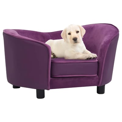 vidaXL - Hondenbank - 69x49x40 - cm - pluche - en - kunstleer - bordeauxrood