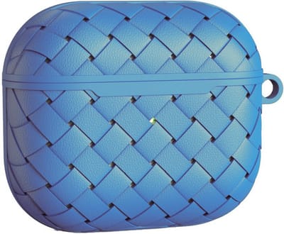 Peachy Woven Protection TPU hoesje met oogje geschikt voor AirPods 3 - blauw