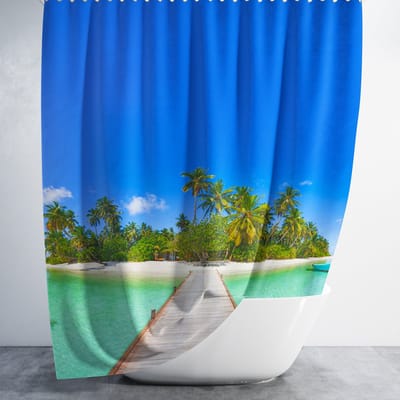 Casabueno - Douchegordijn Waterdicht & Sneldrogend – 180x200 cm – Anti-Schimmel, Wasbaar & Duurzaam – Happiness – Badkamer Shower Curtain