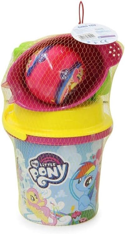 My Little Pony zandemmerset 7 delig - emmertje, schep, hark, vormpjes, gieter, bal en zeef
