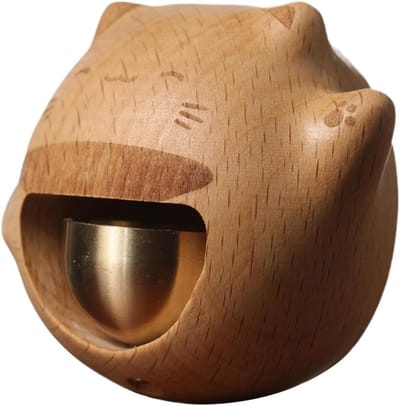 Magnetische Deurbel - Houten Chime - Winkel Entree - Creatief Ontwerp - 7.5 x 7.2 x 5.2 cm - Houtkleur