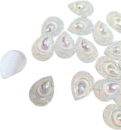 BamBella® Plak strass Steentjes - 20 stuks - ovaal vormen AB- stenen glitters kleding versieren