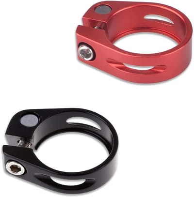 Bicycle Saddle Clamp Set van 2, Aluminium Zadelhouder voor Fietszadel, Zadelmontage, 34.9mm, Zwart en Rood, Fietsaccessoires, Duurzaam en Lichtgewicht
