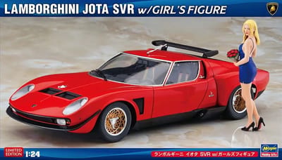 Hasegawa Modelbouwpakket Auto - 52479 Lamborghini Jota SVR met Meisjesfiguur - Italiaanse Sportauto Plastic - 1:24 - Modelbouw