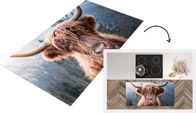 Keukenloper - Loper keuken - Schotse hooglander - Dieren - Bos - 120x60 cm - Keukenloper vinyl