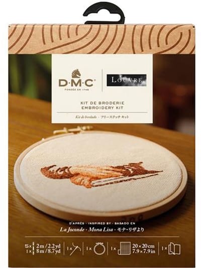 DMC borduurpakket Het Louvre x Mona Lisa hands TB185/81 voorbedrukt incl. borduurring