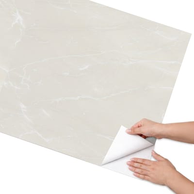 Coloray Meubel Wrap Folie - Romig Meubelfolie - 75x150 cm - Decoratiefolie Marmeren elegantie - Meubel Wrap Folie - Klassiek Meubelfolie - Plakfolie Meubels - Keuken decoratie - Texturen