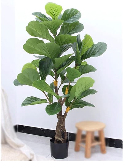 Kunstplant Ficus - Namaakboom - Woonkamer Decoratie - Hoge Simulatiegraad - 80 cm Hoog - Groen