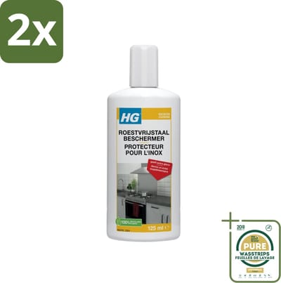 HG Roestvrijstaal Beschermer 125 ml - Voordeelverpakking - 2 stuks - Keuken schoonmaak - Glansmiddel roestvrijstaal