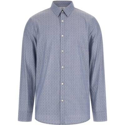 GUESS  Eco Ls Sunset Aop Shirt Blue  Chain Out Maat: XS | Zakelijke Overhemden Outlet | Heren | Blauw