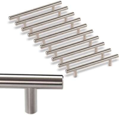 10 x Meubelgreep G17 Boorgatafstand 128 mm geborsteld Stanghandgreep / relinggreep van SOTECH