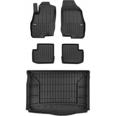FROGUM Proline – Vloermatten + Kofferbakmat voor Fiat Grande Punto 2006–2009 (5-deurs) – Geurloos TPE