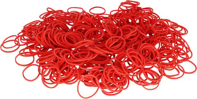 Gummiringen rood | Rekbaar | Ø 100 mm, 1 mm dik, 500 g zak [andere varianten in het aanbod te kiezen] | Gummibanden | Huishoudelijke elastiekjes voor bundelen, fixeren of knutselen