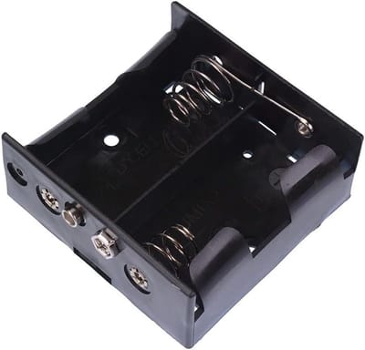 Batterij Houder - Open Stijl Case - 2 D Batterijen - Drukknoop Terminals - 71 x 71 x 31 mm