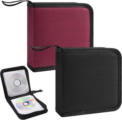 CD Hoes Opbergmap - 2 stuks - CD Tas - Auto Map - Oxford doek - DVD Hoesjes Case - 40 Discs Opberg Hoes - Antikras - CD Hoesjes Opbergtas - Met Ritssluiting - Draagbaar - CD/DVD Organizer - Disk organizer - CD/DVD-Hoesje