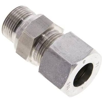16S & M22x1.5 RVS Rechte Snijringkoppeling Buitendraad 400bar FKM ISO 8434-1