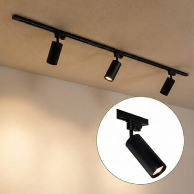 LED 1-fase Rails | Zwart | 1 Meter | Inclusief 3 railspots