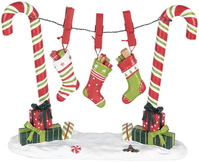 Clayre & Eef Kerstdecoratie Beeld Zuurstok 32x10x25 cm Rood Kunststof