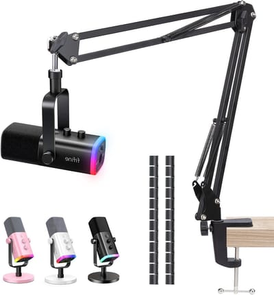 Dailygoods- Boom Arm Microfoonstandaard - Metalen Schaar - 3/8" tot 5/8" Adapter - Flexibel en Verstelbaar - Sterk Draagvermogen - Handen Vrij