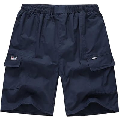 Losse Shorts Heren Kwartbroeken Zomer Slim Dun Casual Katoenen Broeken Rechte Pijpen Broeken Elastische Tailleband Ontwerp Grote Zak Overalls XXXXL black