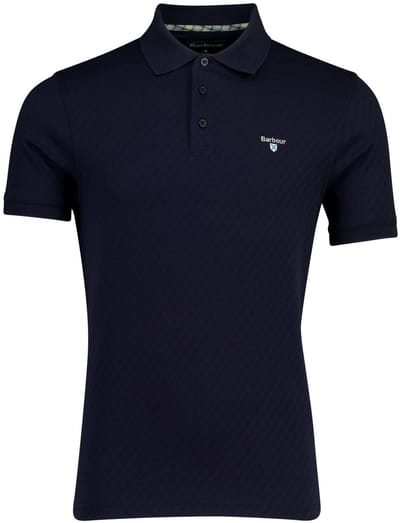 Navy polo Barbour tailored fit 3 knoops sluiting