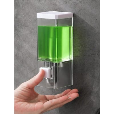 Moderne Minimalistische Stijl Wandmontage Zeepdispenser, Geen Boren Nodig Voor Hotel & Huis Badkamer & Keuken Huis 1 Piece Single Head schoon
