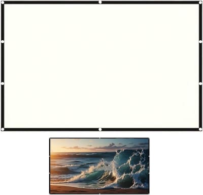 Draagbaar HD Projectiescherm, Vouwbaar Scherm voor Buiten en Thuisbioscoop, 180 Graden Kijkhoek, 52" x 29.5", Ideaal voor Presentaties en Filmavonden