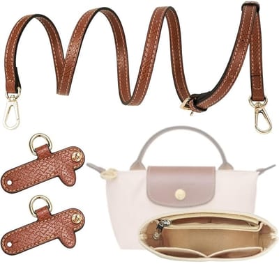 Famanu – Handtas organiser - organiser voor mini tas dames - tas organiser shopper met schouderriem voor mini formaat - binnentas - handtassen - organiser (beige)
