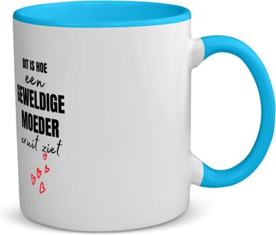 Akyol - dit is hoe een geweldige moeder eruit ziet koffiemok - theemok - blauw - Moeder - mama - moederdag - cadeau - verjaardag - geweldige - 350 ML inhoud