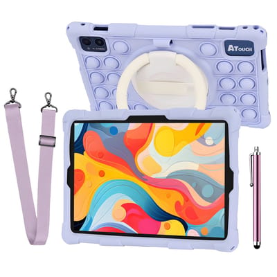 ATouch Kindertablet Tab 10 Pro - Vanaf 3 jaar - Kinder Tablet - 10 Inch - Ouderlijk Toezicht - Tablet Kinderen - 6000 mAh Batterij - Kids Tablet - 128GB+64SD - Octa Core - Paars
