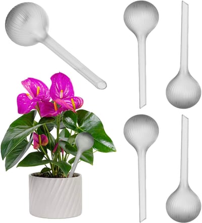 KADAX gieter 400ml voor planten, set van 4, automatische plantenbewatering, plantenbewatering voor binnen, kunststof waterreservoir (zwart)