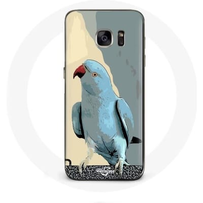 Hoesje - Samsung - Galaxy S7 - Parkieten papegaaien - Blauw - Hard blauw