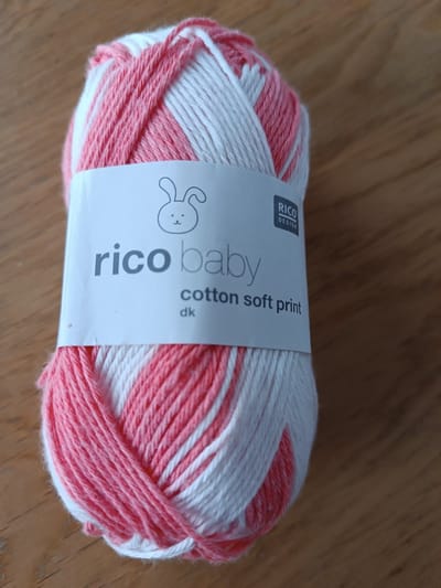Rico baby cotton soft print 011 50g-125m 50% kartoen-50% polyacryl breinaald-haaknaald 3,5-4