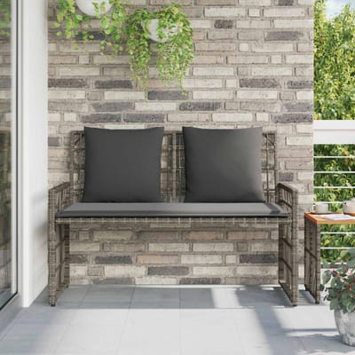 vidaXL - Tuinbank - 2 - -Seater - 116 - x - 55 - x - 82 - cm - Staal - en - Poly - Rattan