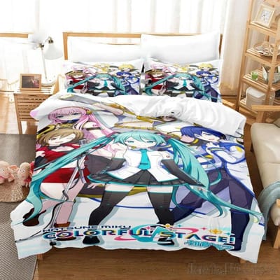 Anime Dekbedovertrek Set Hatsune Dekbedovertrek Set HD Dekbedovertrek voor Kinderen Beddengoed Sets Bedlinnen Slaapkamer Decor Baby 120x150cm