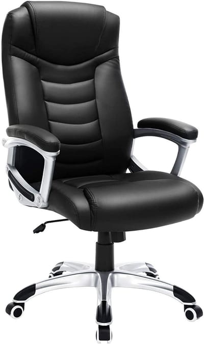 Ergonomische Bureaustoel - 52 D x 53 B x 122 H - Zwart Kunstleer