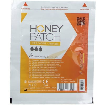 Honeypatch Mini Moist Genezende Honing 5x5cm 1 Compressen