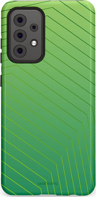 Casetastic Hoesje Geschikt voor Samsung A52 (4G/5G/s) - Stijlvolle Beschermende Duo-layer Case - Neon Groen Net