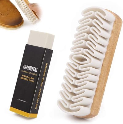 Suede en Leer Schoenreinigingsborstel met Schoenmat en Schoonmaakgum voor Chamois Kleding en Schoenen